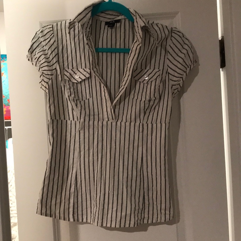 Gray stripe blouse